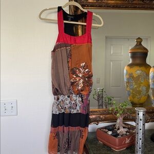 Colorful Sleeveless Dress with Floral Design